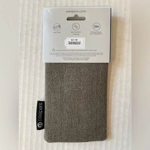 NWT Peepers Still Life Readers 2.25 Chunky Rounded Square Frame Grey Blue Wood - Picture 10 of 13